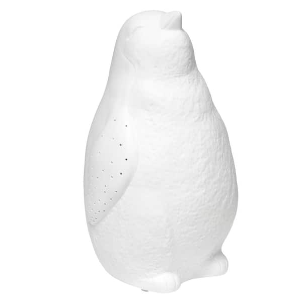 Creekwood home 10.23 in. Playful Ceramic Polar Penguin Light, for Home Decor, Nightstand, End Table, Entryway, Kid's Room, White