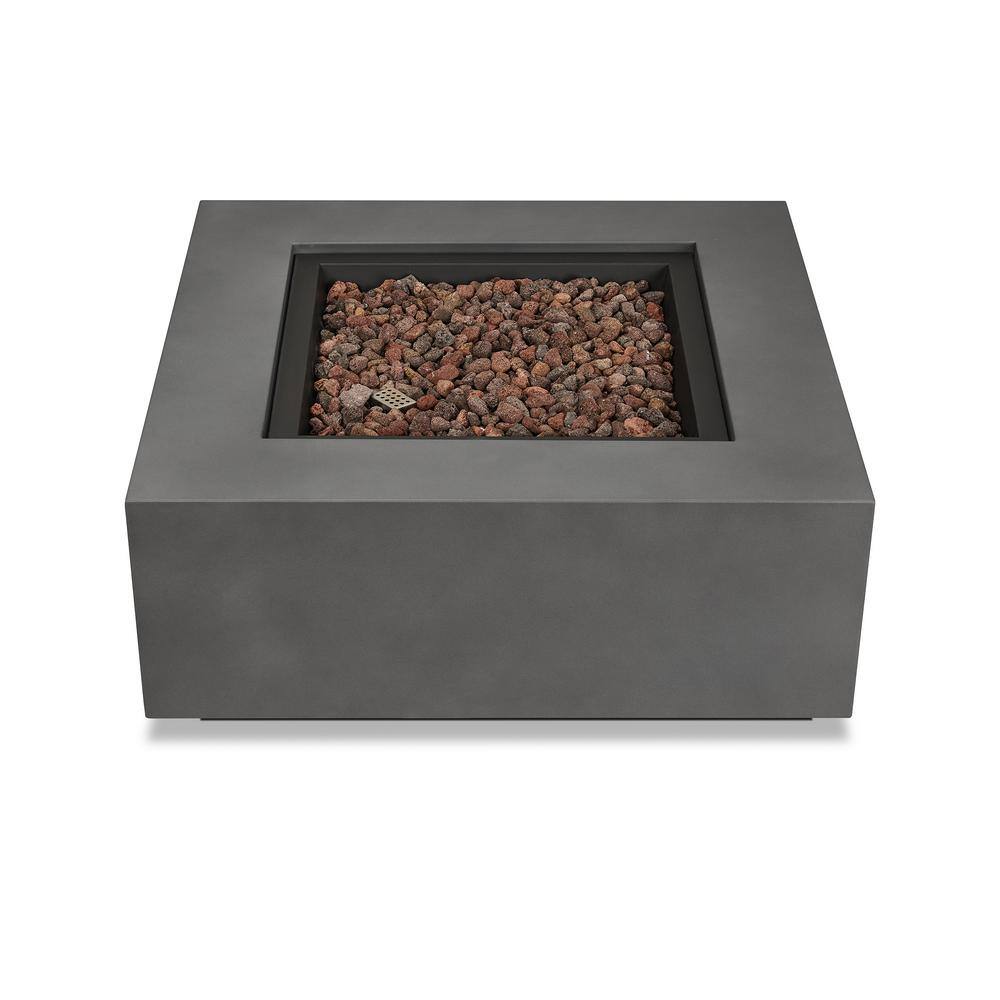 Weathered Slate 40" Square Gas Fire Pit Table