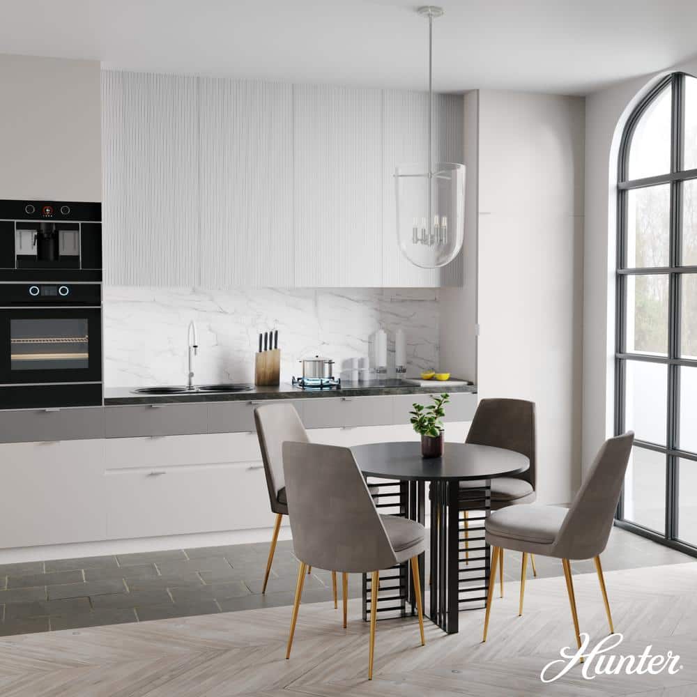 Brushed Nickel 4-Light Clear Glass Pendant