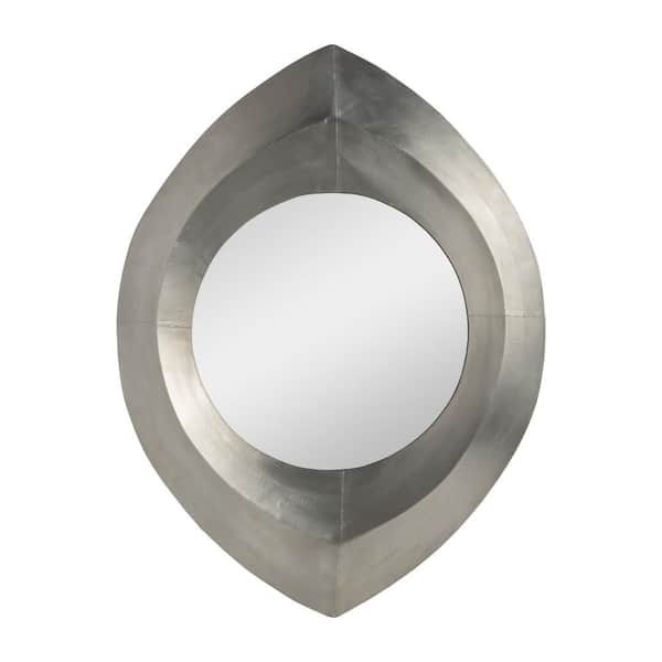Gold 48 in. W x 36 in. H Glam Metal Oval Tear Drop Unique Geometric Framed Mirror