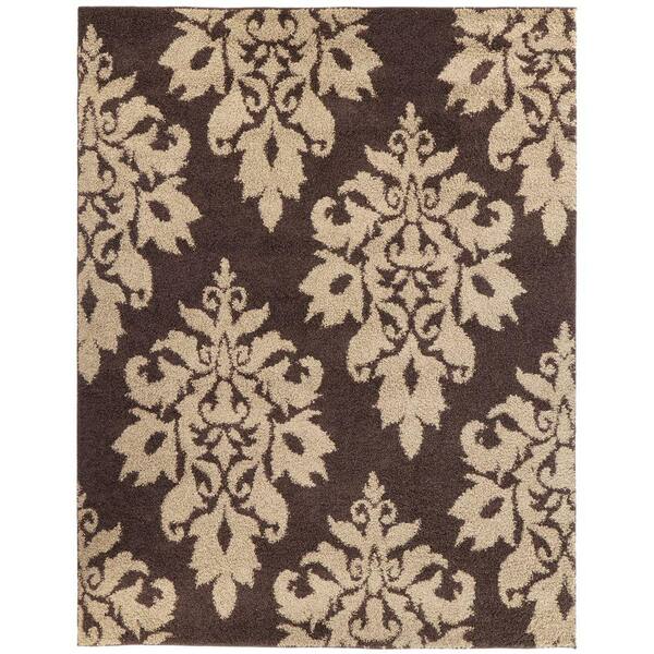 Home Decorators Collection Meadow Damask Dark Brown 4 ft. x 6 ft. Area Rug