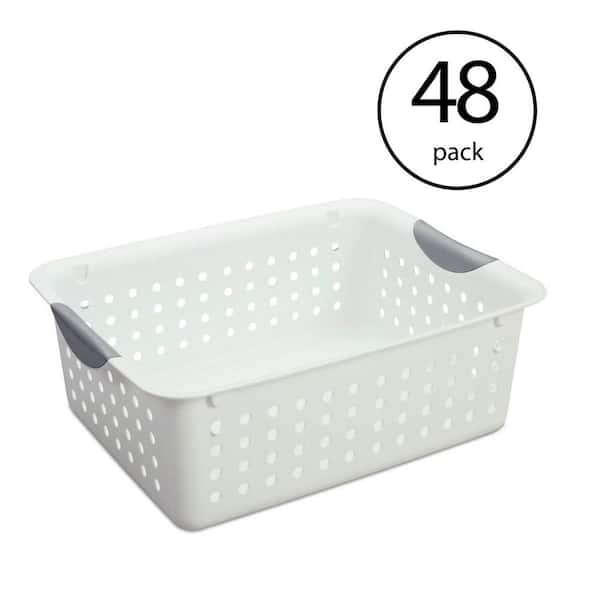 Sterilite 5 in. H x 10.75 in. W x 13.75 in. D White Plastic Cube Storage Bin 6-Pack