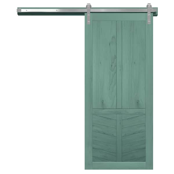 VeryCustom 42 in. x 84 in. The Robinhood Caribbean Wood Sliding Barn Door with Hardware Kit