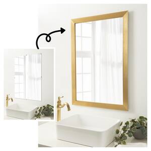 Mirror Makeover Grace Brushed Gold 17.25 in. W x 27.25 in. H Bathroom Mirror Frame Border Kit-Fits a 16x26 mirror