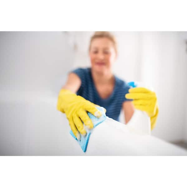 Yellow Rubber Gloves Window Squeegie On Stock Photo 12750907