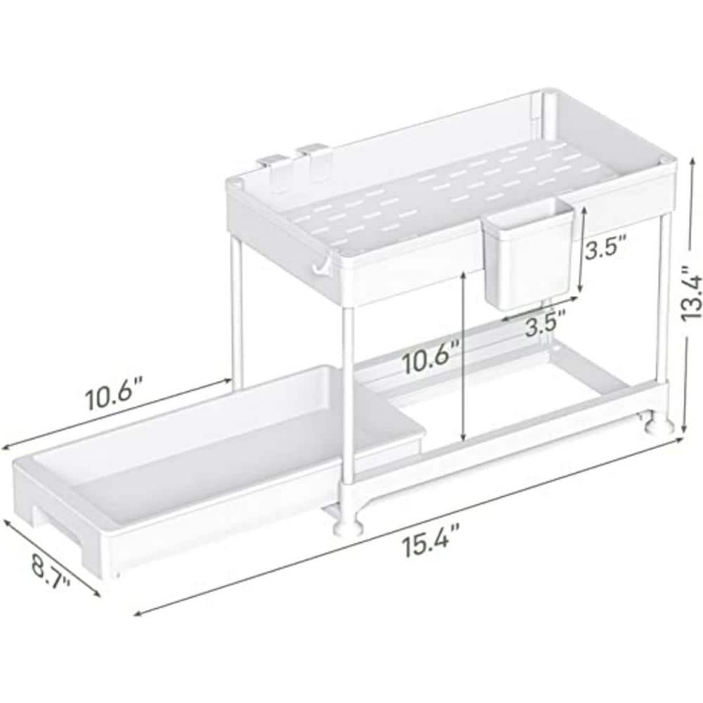 Dyiom 3 Pack Bathroom Organizer Under Sink, 2 Tier Bathroom