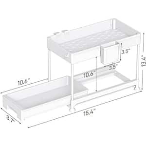 Coolmade 2-Tier Under Sink Organizers and Storage, Easy Access Double  Sliding Cabinet Organizer Drawer, Under Sink Organizer with Pull Out Drawers  Baskets, White 