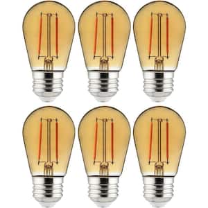 25-Watt Equivalent S14 Dimmable UL Listed E26 Base LED Decorative Bulbs, Amber (6-Pack)