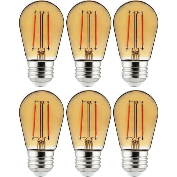25-Watt Equivalent S14 Dimmable UL Listed E26 Base LED Decorative Bulbs, Amber (6-Pack)