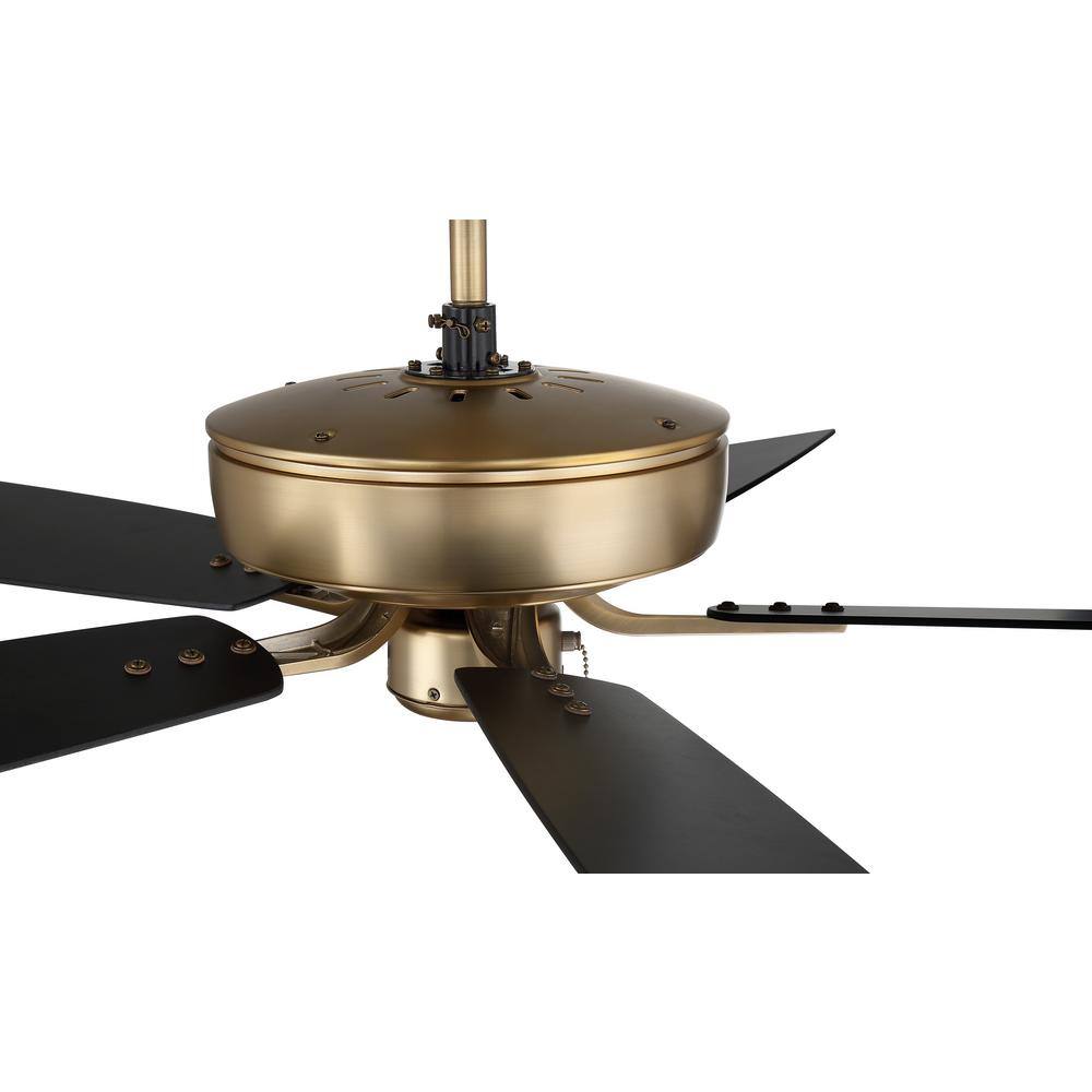 Satin Brass 52" Ceiling Fan with Black Walnut Blades