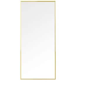 15.7 in. W x 59 in. H Rectangular Framed Wall Bathroom Vanity Mirror in Gold