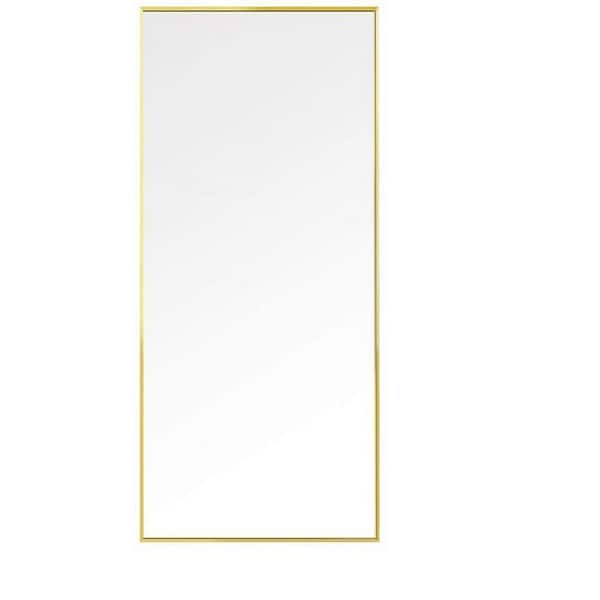 Unbranded 15.7 in. W x 59 in. H Rectangular Framed Wall Bathroom Vanity Mirror in Gold