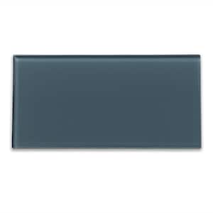 6 in. x 3 in. Storm Cloud Glass Decorative Wall Tile (8-Pack)