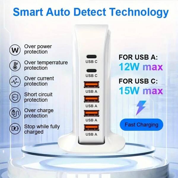 USB Charger USB Charging Station with Rapid Charging Auto Detect