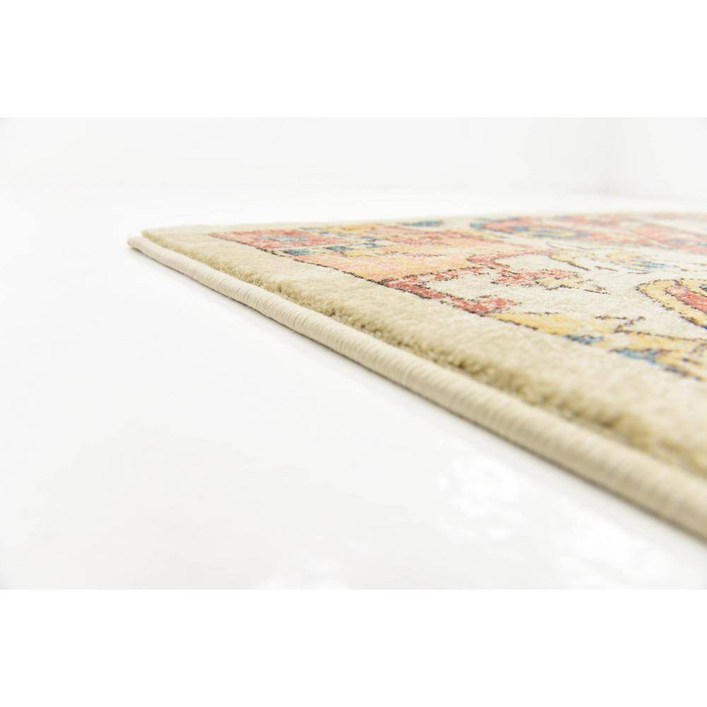 Oslo Beige and Multicolor Rectangular Synthetic Area Rug