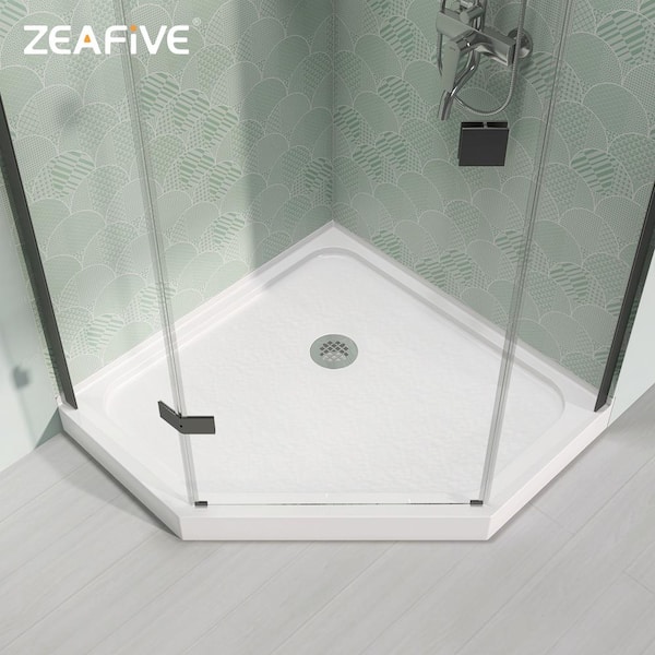 Zeafive Zeno 36 in. L x 36 in. W Neo Angle Corner Shower Pan