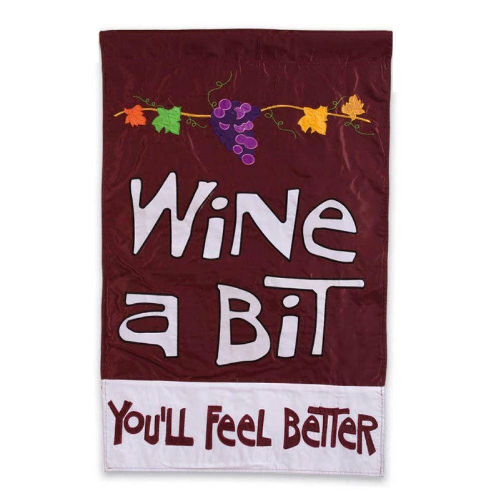 UPC 746851005350 product image for 12.5 in. W x 18 in. H Wine a Bit You'll Feel Better Garden Flag | upcitemdb.com