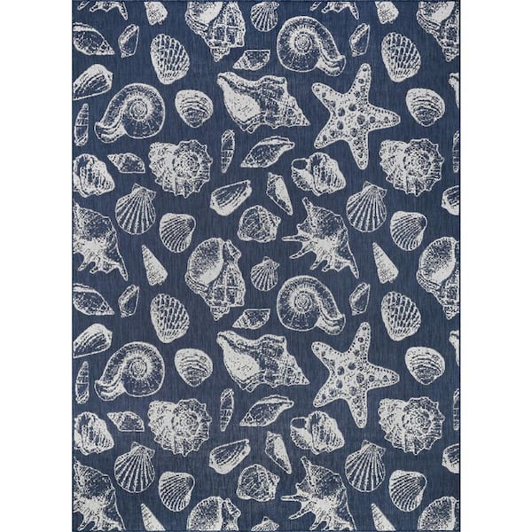 Eco Coastal Navy 5 ft. x 8 ft. Indoor/Outdoor Area Rug