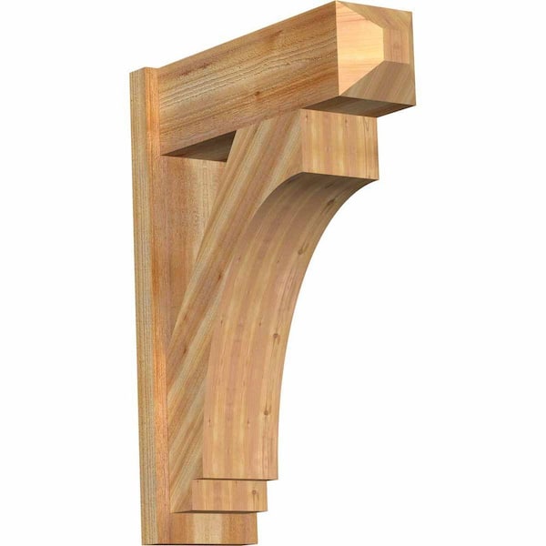 Ekena Millwork 8 in. x 32 in. x 24 in. Imperial Craftsman Rough Sawn Western Red Cedar Outlooker