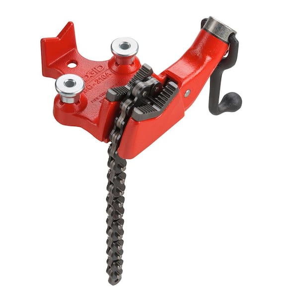 RIDGID 1/8 in. to 2-1/2 in. Pipe Capacity, Top-Screw Bench Chain Vise Model BC210A (Includes Pipe Rest & Bender)