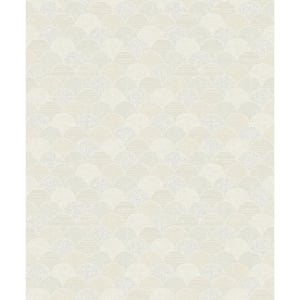 Soft Neutral Mermaid Scales Vinyl Paper Unpasted Matte Wallpaper (21 in. x 33 ft.)