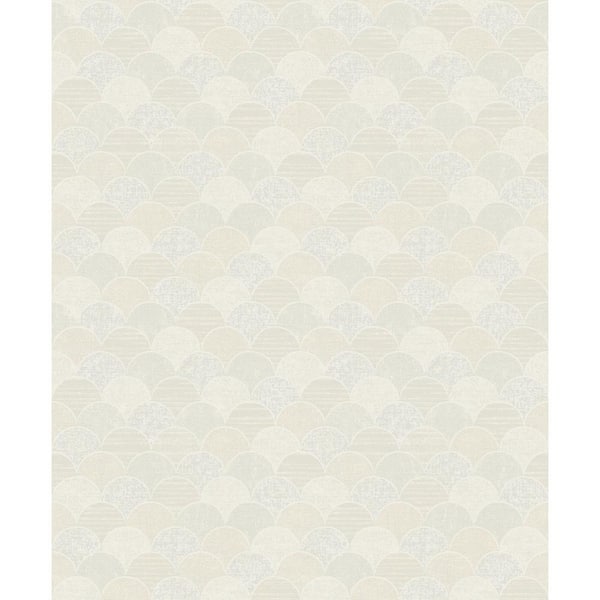 York Wallcoverings Soft Neutral Mermaid Scales Vinyl Paper Unpasted Matte Wallpaper (21 in. x 33 ft.)
