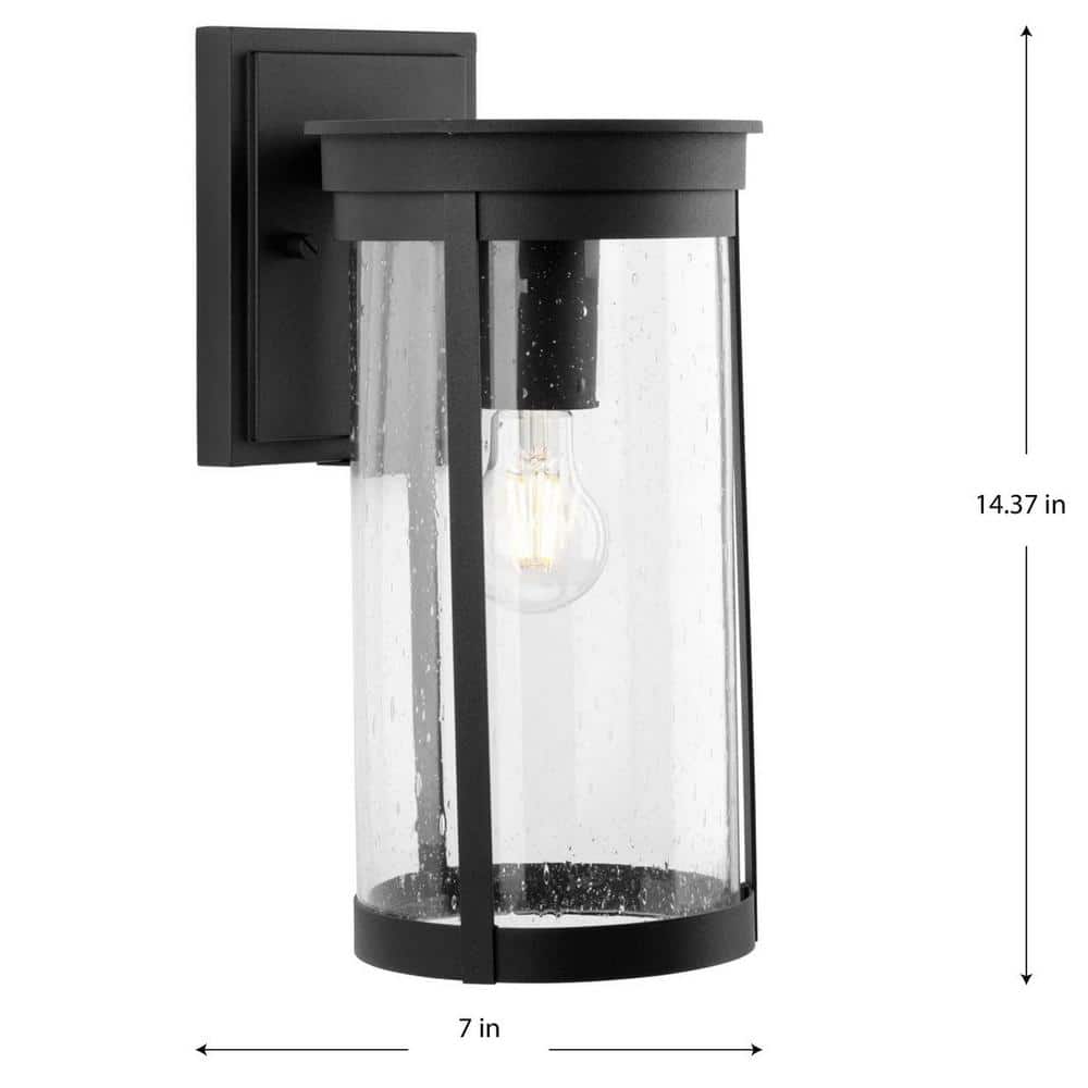 Ellery Large Black Cylinder Outdoor Wall Lantern