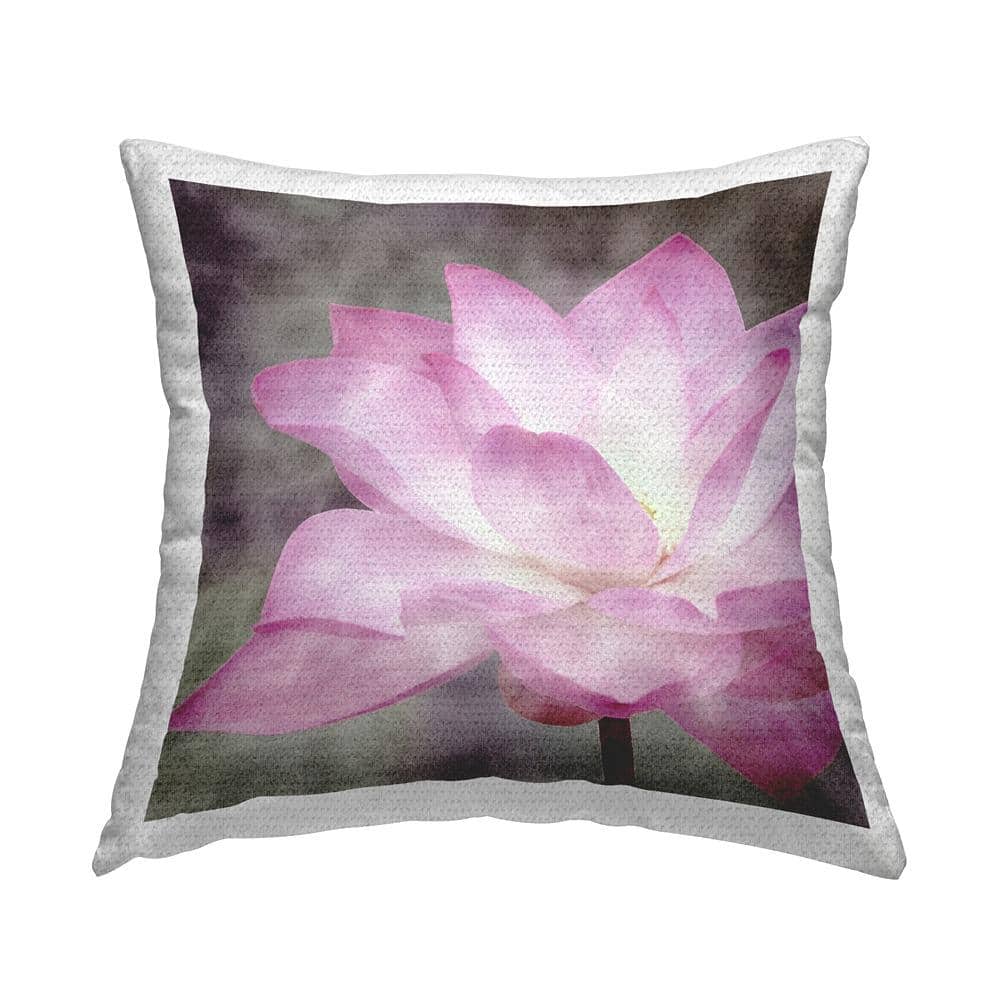 Stupell Industries Purple Lotus Flower Purple Square Outdoor Throw