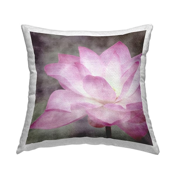 Purple Lotus Flower Purple Square Outdoor Throw Pillow