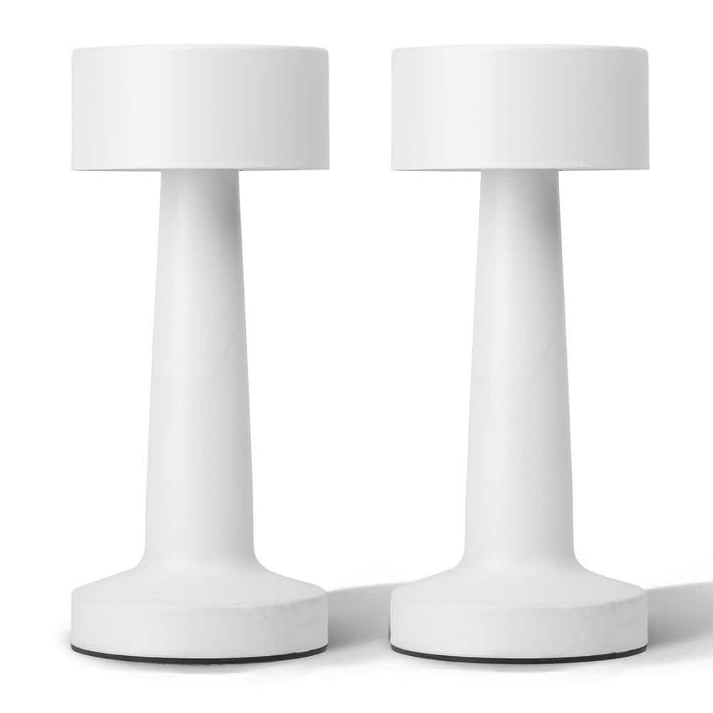 Chelsea 8.4 in. White Modern Cordless Rechargeable Integrated LED Table Lamp (2-Pack) price history on PriceWatchPro