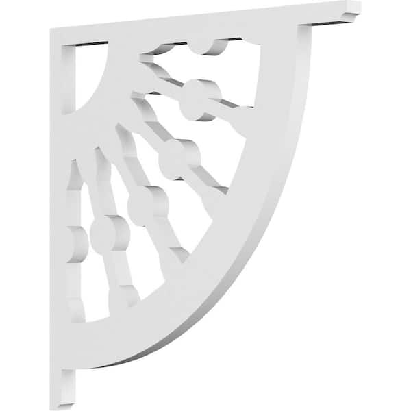 Ekena Millwork 5/8 in. W x 13 in. H x 7 1/2 in. D PVC Wagon Wheel Bracket