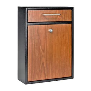 Olympus Wood Grain Locking Wall Mount Drop Box with High Security Reinforced Patented Locking System