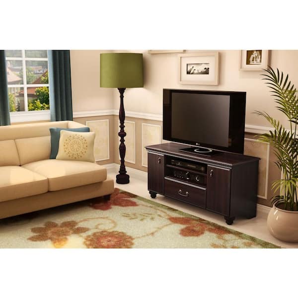South Shore Noble 50-Disk Capacity TV Stand for TVs up to 50 in. Dark Mahogany