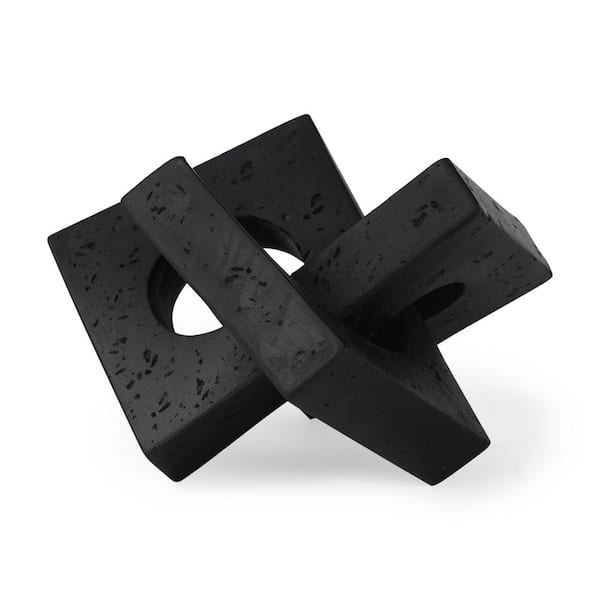 Mercana Linx Small Matte Black Resin Sculpture Decorative Object