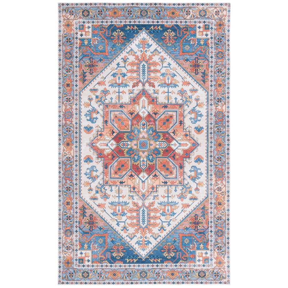Arizona Rust/Navy 9 ft. x 12 ft. Geometric Medallion Machine Washable Area Rug price history on PriceWatchPro