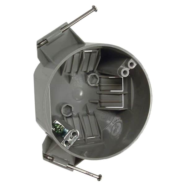 RACO 4 in. Round Non-Metallic Ceiling Cable Box, 2-3/8 in. Deep with Ground Plate (75-Pack)