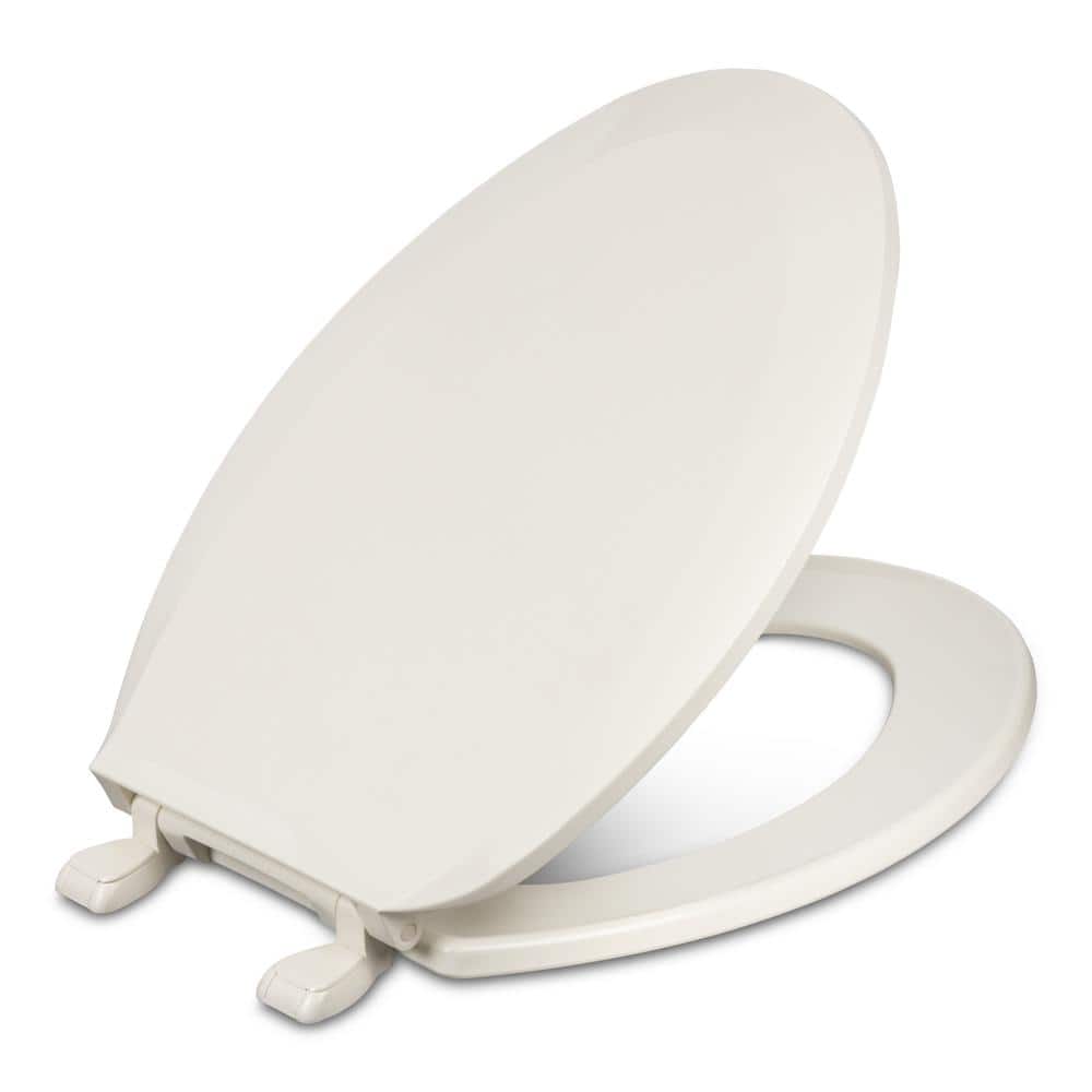 Biscuit Elongated Plastic Toilet Seat with Closed Front