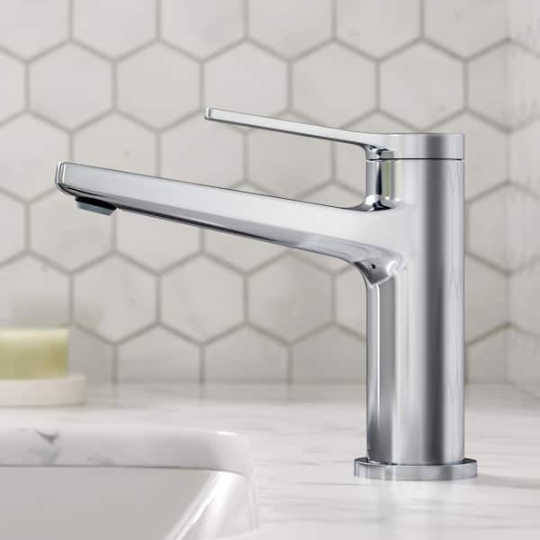 Indy Single Hole Single-Handle Basin Bathroom Faucet in Chrome