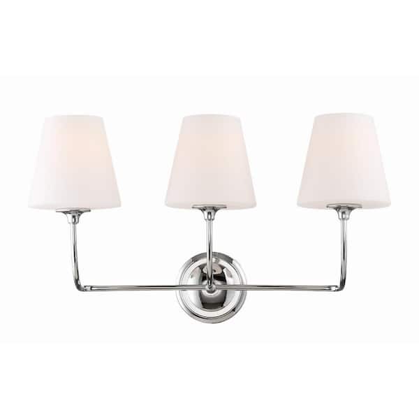 Crystorama Sylvan 3-Light Polished Chrome Vanity Light
