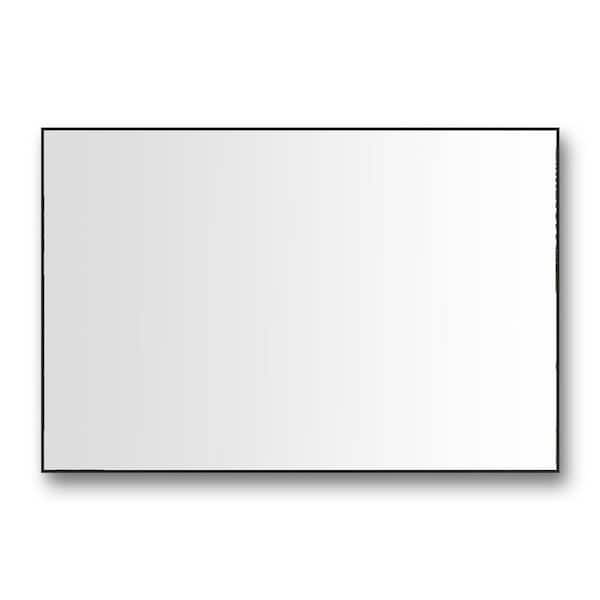 Black 24 in. W x 36 in. H Rectangle Metal Framed Wall Mirror