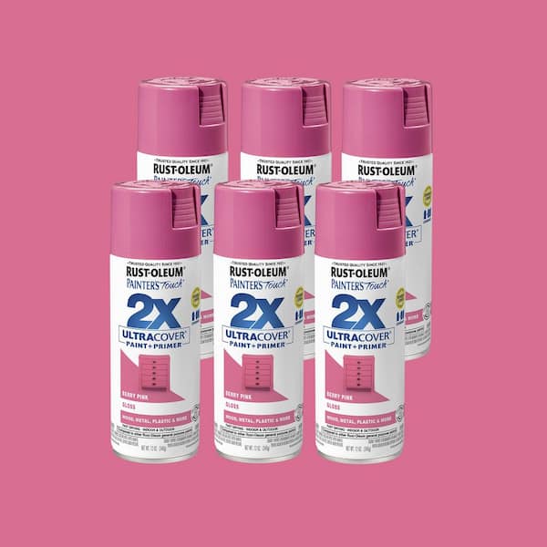 12 oz. Gloss Berry Pink General Purpose Spray Paint (6-Pack)