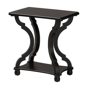 Cianna 22 in. Black Rectangle Wood End Table