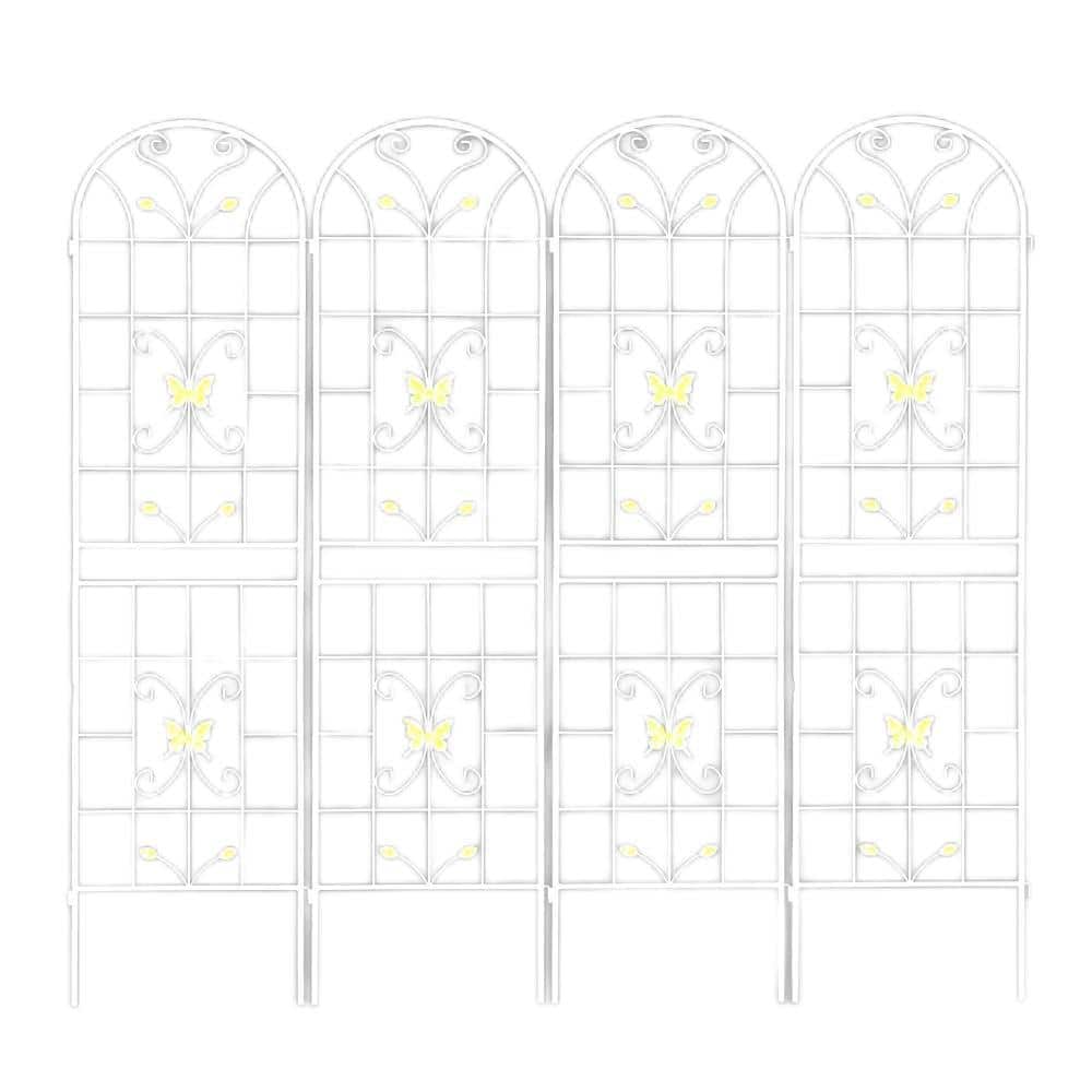 4 Pack Metal Garden Trellis 86.7 in. x 19.7 in. Rustproof Trellis for Climbing Plants Outdoor Flower Support Cream White price history on PriceWatchPro