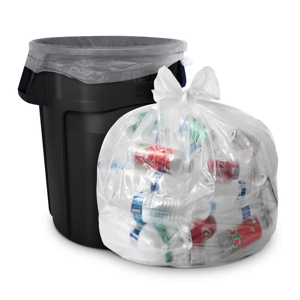 Plasticplace 40-45 Gallon High Density Trash Bags, Clear (250 Count)