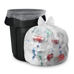 12-16 Gal. Clear Trash Bags - 24 in. x 31 in. (Pack of 500) 1 mil (eq) - for Recycling, Contractor, and Outdoor Use