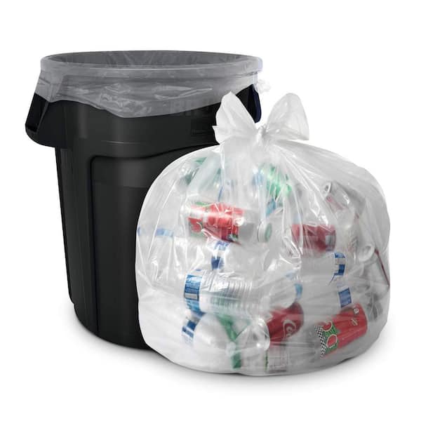 Aluf Plastics 12-16 Gal. Clear Trash Bags - 24 in. x 31 in. (Pack of 500) 1  mil (eq) - for Recycling, Contractor, and Outdoor Use HP24311CL - The Home  Depot
