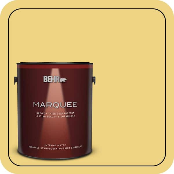 BEHR MARQUEE 1 gal. #380D-4 Feather Gold Matte Interior Paint & Primer