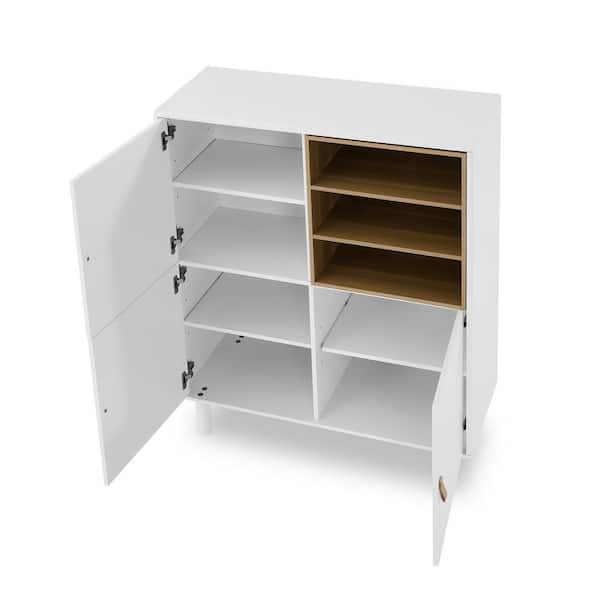 39.4 in. W x 15.75 in. D x 47.24 in. H Bathroom White Linen Cabinet