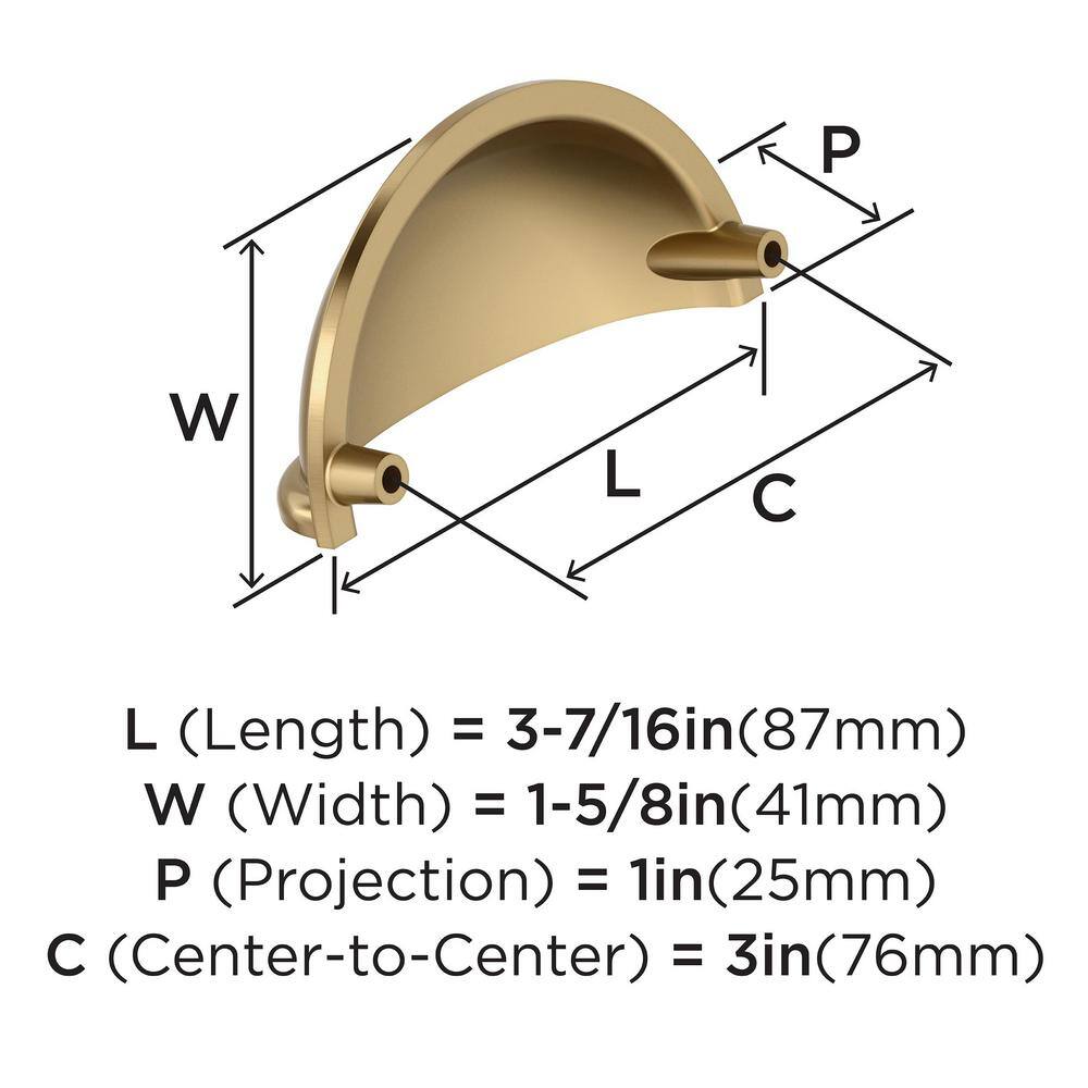 Elegant Brushed Bronze Cup Pull with Mounting Hardware