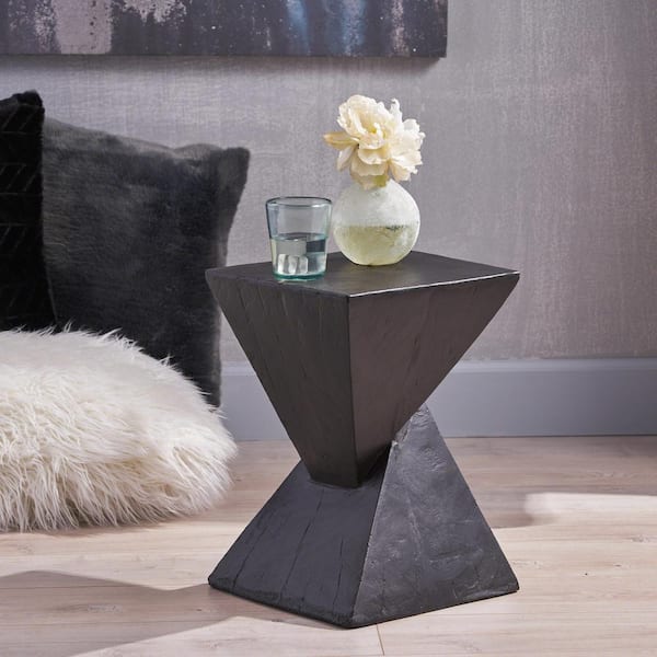 Tess Black Ceramic Novelty Outdoor Side Table
